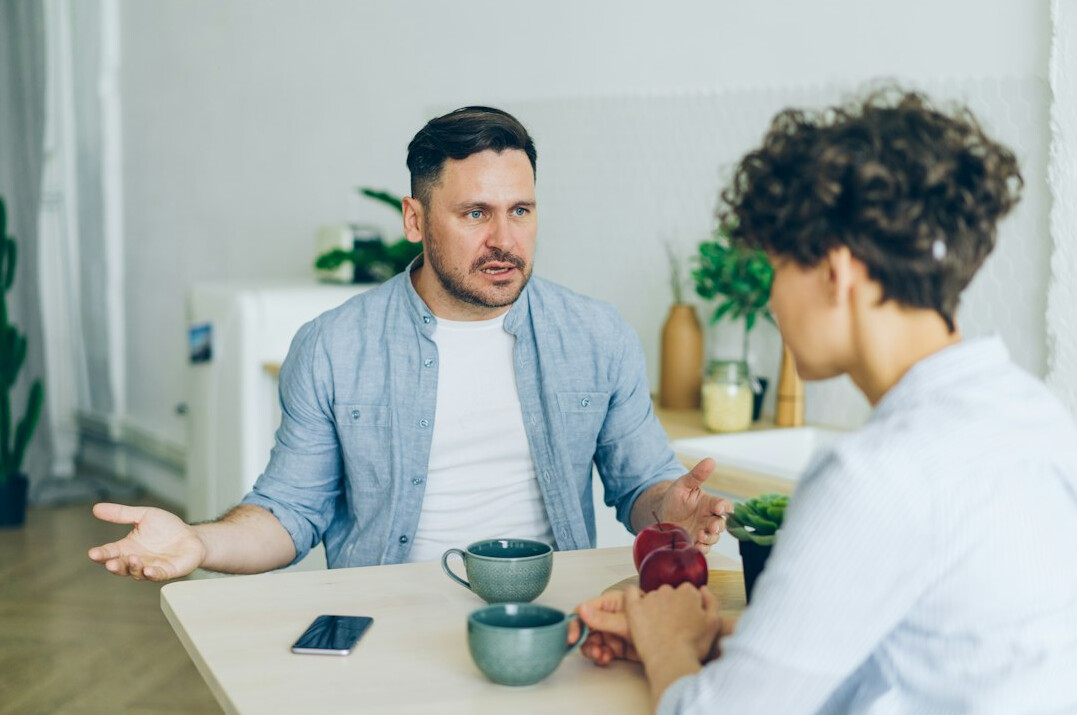 person having honest conversation